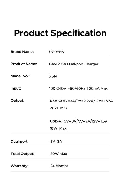 20W GaN USB C Charger PD3 Quick Charge Mini Compact - Smarsty