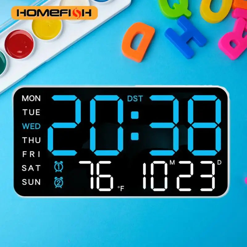 Giant Intelligent Digital Wall Clock With Temperature Display - Smarsty