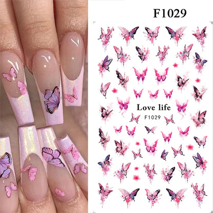 3D Colorful Marble Nail Stickers for DIY Art - Smarsty