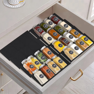 Drawer Spice racks for Kitchen 4 Layers Adjustable Spice Rack for Spice Jars Seasoning Shelf Cabinet Pantry Kitchen Organizer by Smarsty