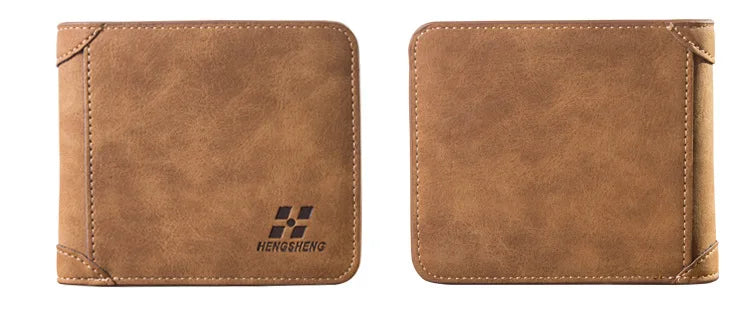 New Men Wallets Credit Card/ID Holder Vintage Brand Male Wallet High Quality PU Leather Photo Holder Foldable Short Men Purse - Smarsty