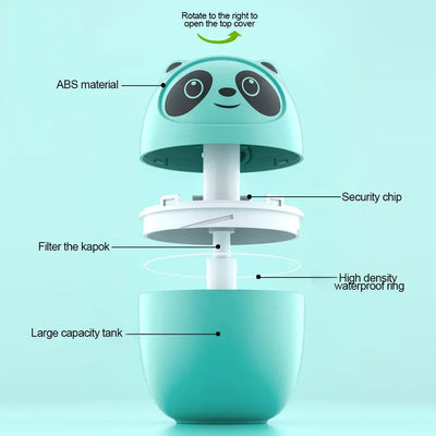 Cute Panda Air Humidifier and Aroma Diffuser with Night Light - Smarsty