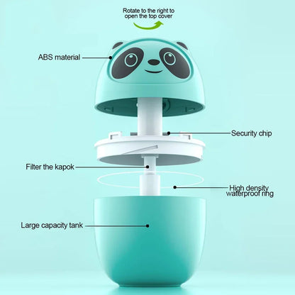 Cute Panda Air Humidifier and Aroma Diffuser with Night Light - Smarsty