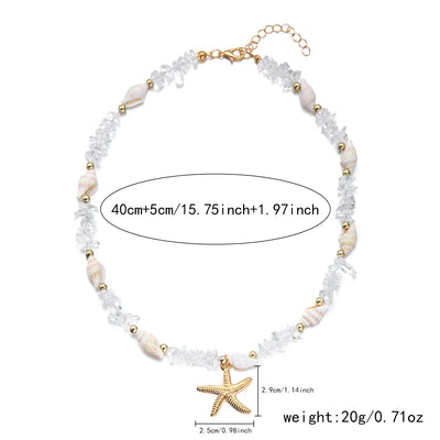 Bohemian Starfish Pendant Beaded Bracelet for Women - Smarsty