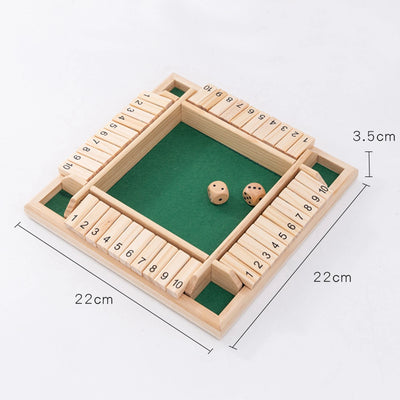 Wooden Dice Board Game Shut The Box for 4 Players Flaps & Dices Game Parent-children Interaction Family Entertainment - Smarsty