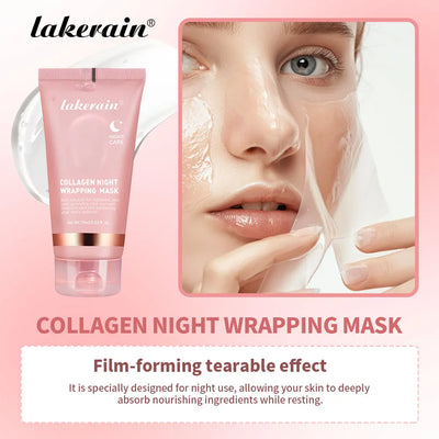 Night Collagen Wrapping Mask Rejuvenation Moisturizing Brightening Korean Face Mask Make Glowy Skin Elasticity Facial Mask - Smarsty