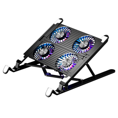 Laptop Cooling Pad with 2/4 Fans Foldable Notebook Stand RGB Silent Gaming Laptop Cooler Fan 7 Height for 11-17.3 Inch Notebook - Smarsty