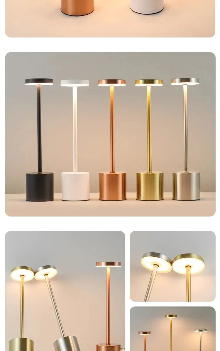 Rechargeable Touch Sensor LED Table Lamp with Adjustable Colors - Smarsty