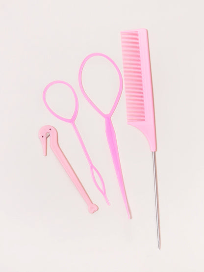 4-Piece Hair Styling Accessories Set with Braid Tool - Smarsty