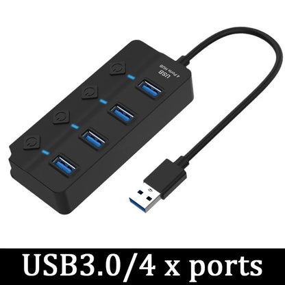 USB 3.0 Hub 4/7 Port Multiport Cable High Power Adapter