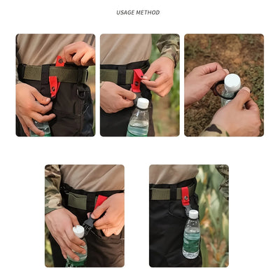 1-Pack Webbing Buckle Hook Water Bottle Clip - Durable Nylon With Safety Buckle, Multi-Color Optional, Suitable For Camping, by Smarsty