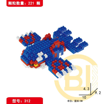 DIY Pokemon Blocks Small Cartoon Mini Building Block Pikachu Charizard Eevee Mewtwo Anime Assemble Action Model Dolls Toys by Smarsty