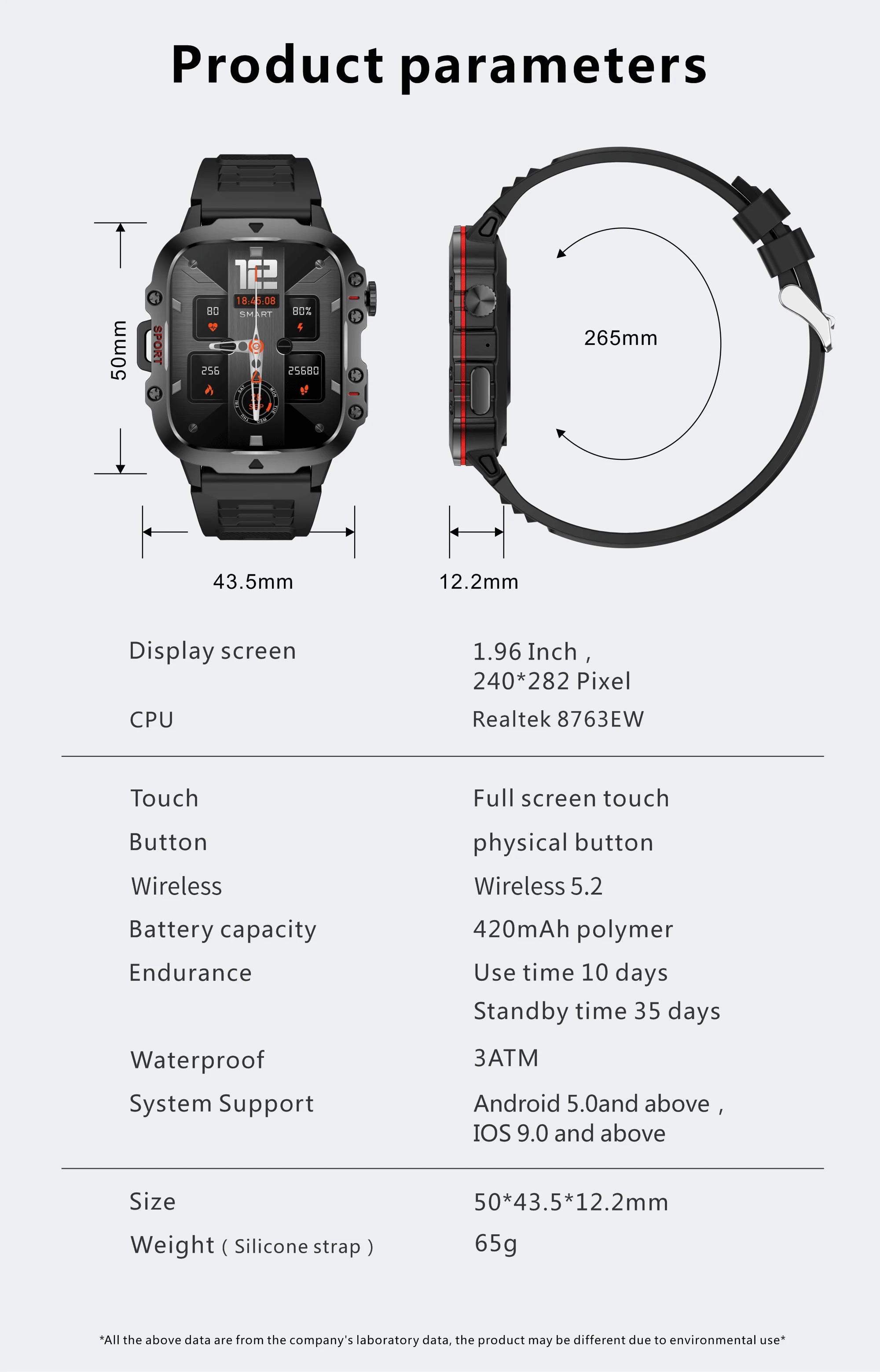 Rugged Military Smart Watch for Men with Bluetooth Calling - Smarsty