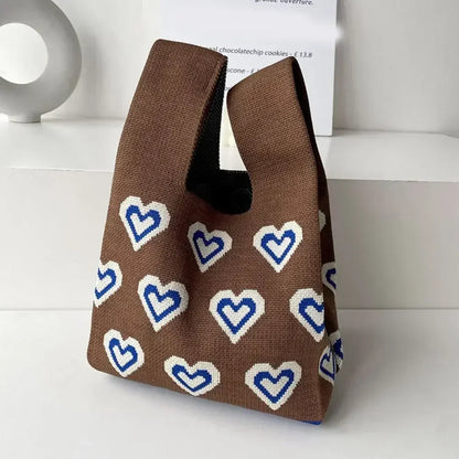 Cat Knit Handbag High Capacity Knot Wrist Bag For Women - Smarsty