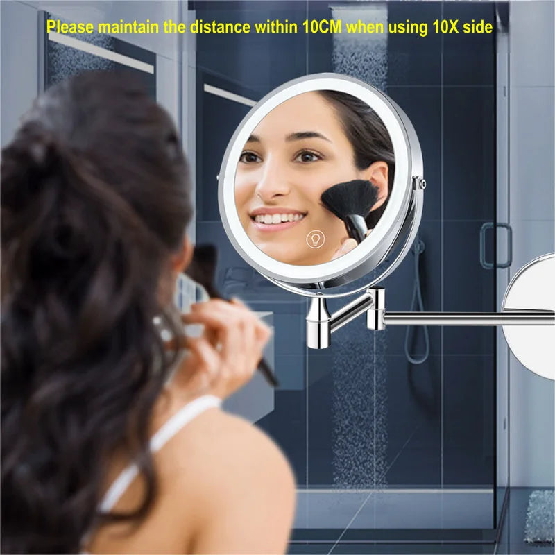 8 Inch USB Rechargeable Shower Mirror with LED Lights - Smarsty