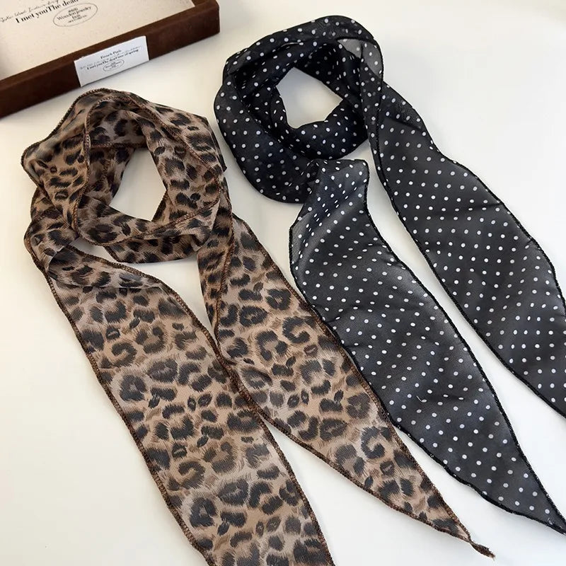 Animal Print Scarf Belt Satin Hair Band for Women - Smarsty