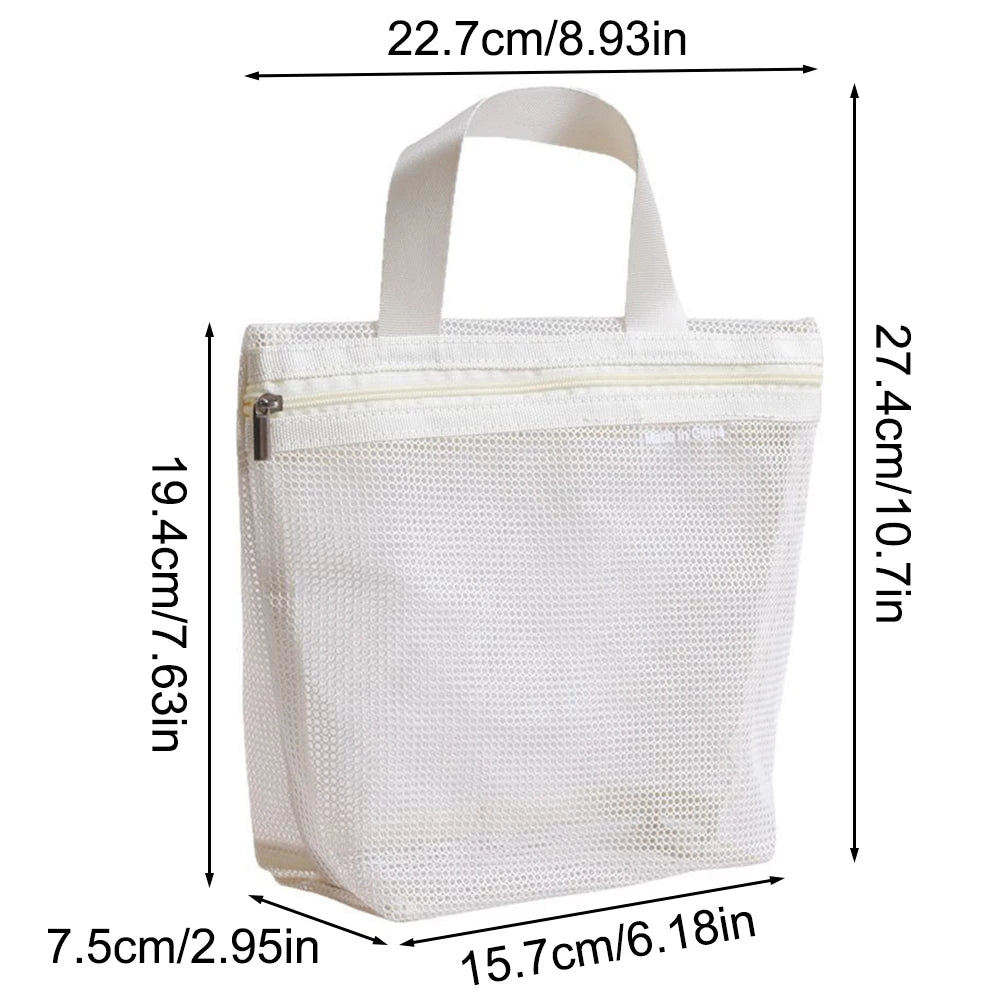 Clear Mesh Makeup Bag Portable Cosmetic Organizer Travel - Smarsty