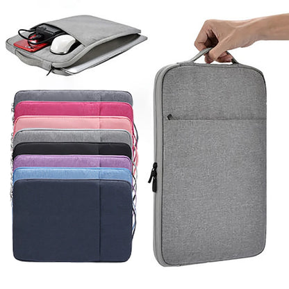 Denim Laptop Sleeve With Padded Inner Compartment Zipper