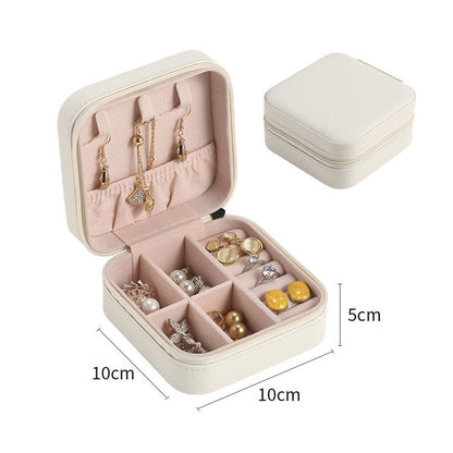 Portable Jewelry Organizer Case with Zipper Closure - Smarsty