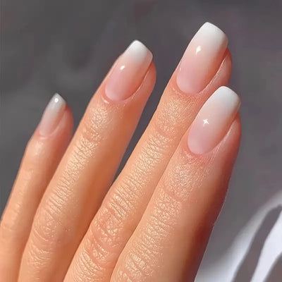 Glossy Pink Press On Nails 24pcs Full Cover Elegant Style - Smarsty