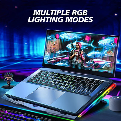 Laptop Cooling Pad RGB USB Cooler Adjustable Stand - Smarsty