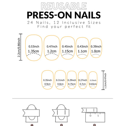 24pcs Black Square Press On Nails for Stunning Looks - Smarsty