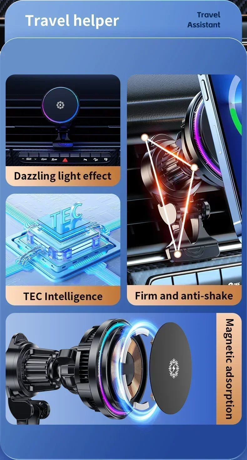 Cooling Magnetic Car Wireless Charger for iPhone MagSafe - Smarsty