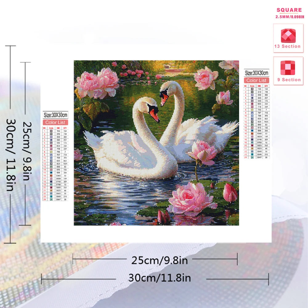 Evershine 5D DIY Diamond Painting Swan Wall Art - Smarsty