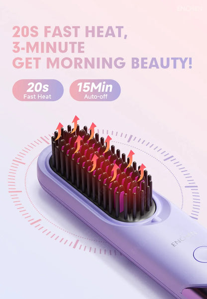 Professional Mini Straightener Brush with Negative Ions - Smarsty
