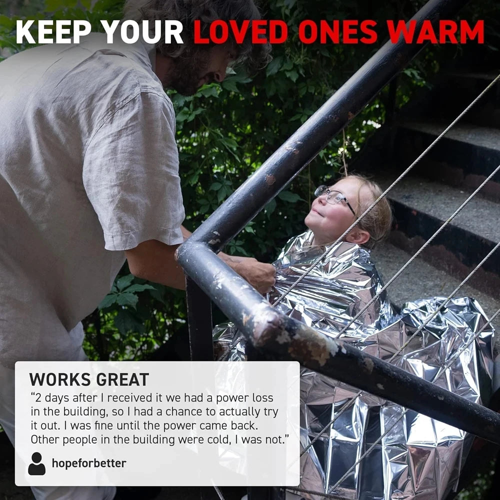 Survival Emergency Mylar Thermal Blanket Foil Space Blanket for NASA Body Warmer Outdoor First Aid Camping Gear Hiking Travel by Smarsty