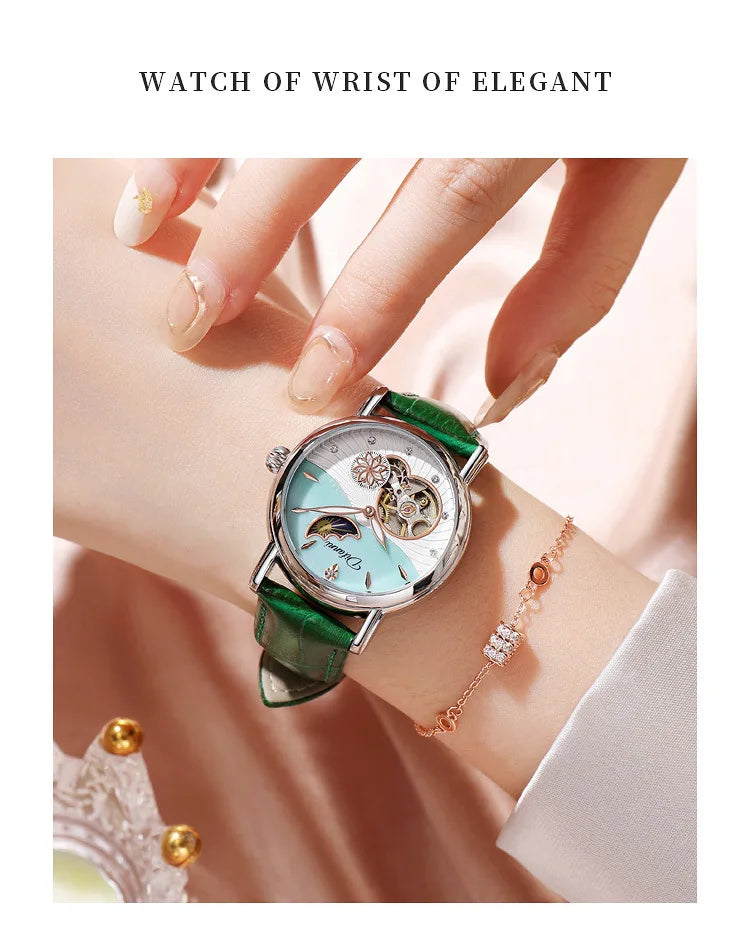 Luxury Automatic Mechanical Watch for Women with Moon Phase - Smarsty