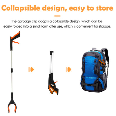 2-Pack Foldable Garbage Clip Litter Reachers Pickers Gripper Extender Hand Tools Environmental Sanitation Garbage Collector