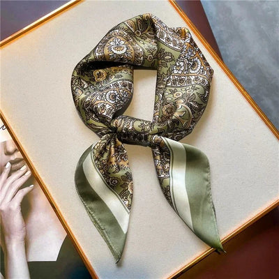 Luxury Women's Silk Scarf Square Neckerchief for Summer - Smarsty