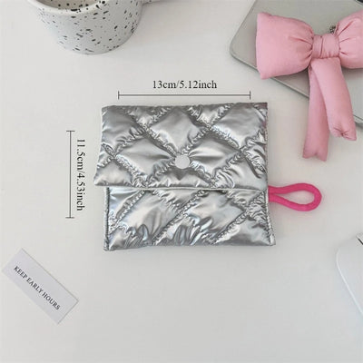 Silver Bow Pattern Coin Purse Women Wallet Zipper Pouch - Smarsty