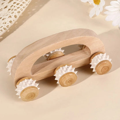 Handheld Wooden Massage Roller for Sore Muscles - Smarsty