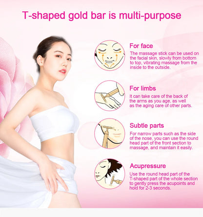 24K Gold Electric Face Roller for Youthful Skin - Smarsty