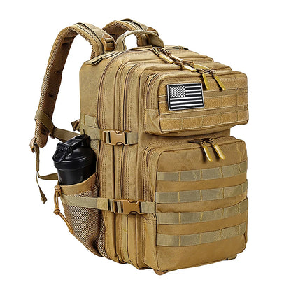 LHI 45L Tactical Backpack for Men and Women Large Athlete Gym Bag Outdoor Sports Hiking Survival Rucksack with Bottle Holder - Smarsty
