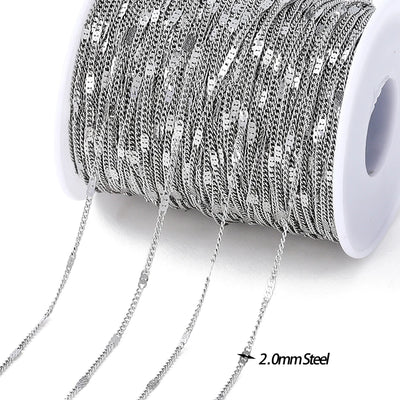 No Fade 2M Gold Stainless Steel Beaded Chain Durable - Smarsty