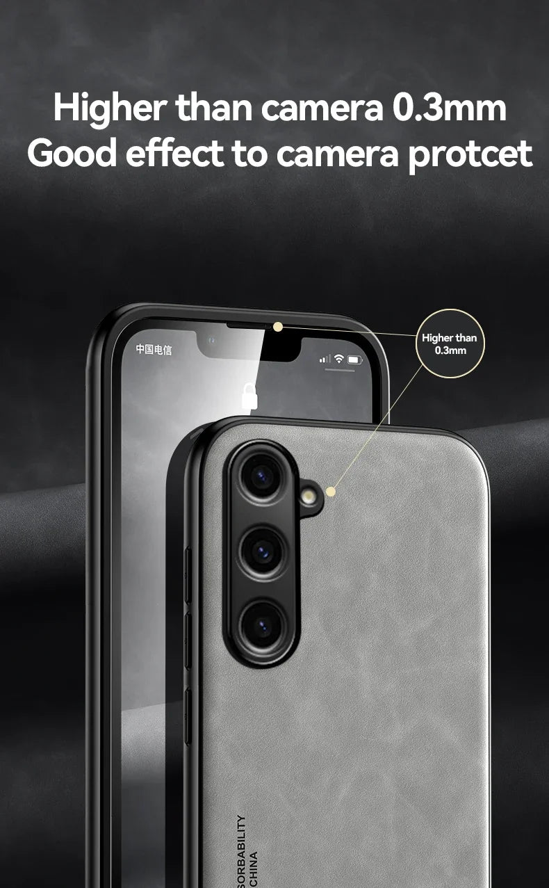 Leather Phone Case With Metal Plate For Car Mount Support - Smarsty