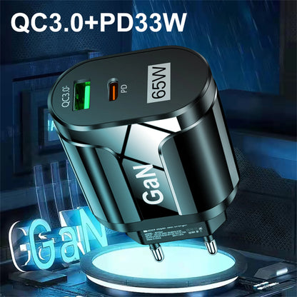 GaN 65W USB C Charger PD Ultra FastCharge For Phones - Smarsty