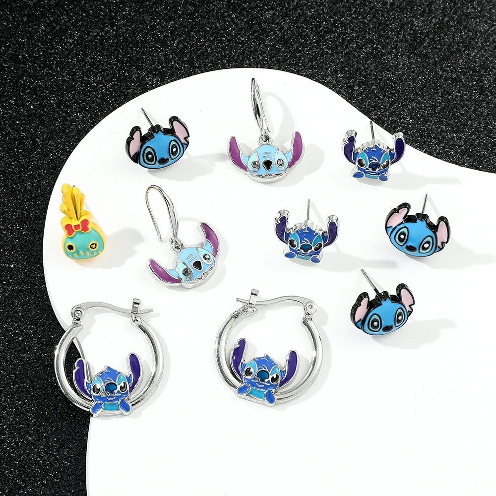 Cute Disney Stitch Flower Stud Earrings for Women and Girls - Smarsty