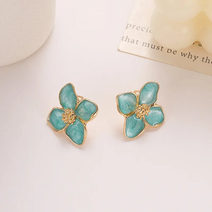 Vintage Sweet Flower Stud Earrings For Women Bridal - Smarsty