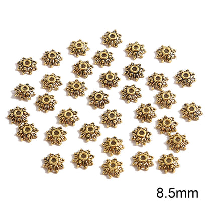 50pcs Tibetan Silver Leaf Flower Bead Caps for Jewelry Making - Smarsty