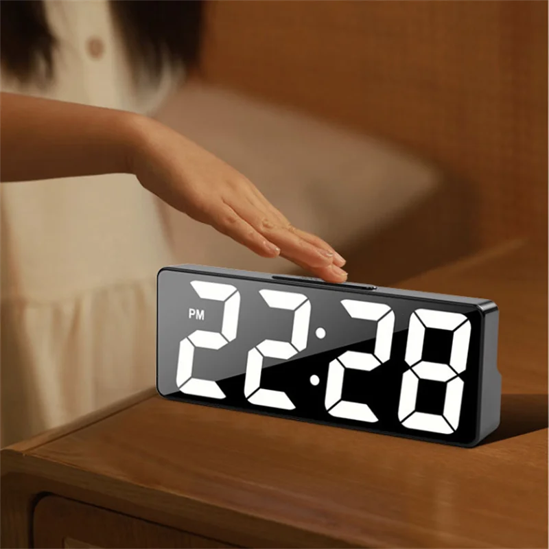 LED Digital Alarm Clock with Adjustable Brightness and Temperature Display - Smarsty