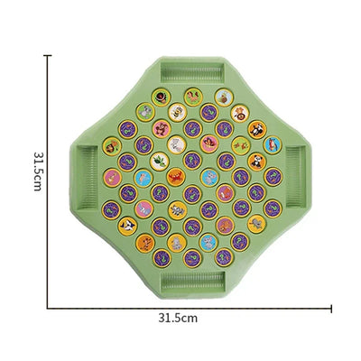 Kids Battle Chess Educational Toy Observation Concentration Training Fun Animal Flip Chess Parent-child Interactive Game Toys by Smarsty