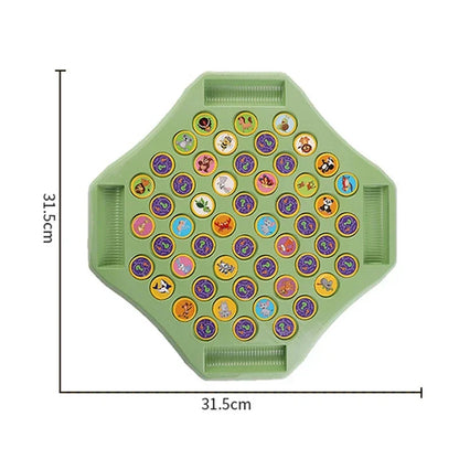 Kids Battle Chess Educational Toy Observation Concentration Training Fun Animal Flip Chess Parent-child Interactive Game Toys by Smarsty