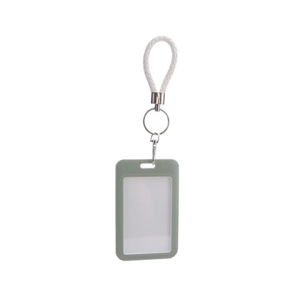 1Pc Macaron Bus ID Card Protective Cover Cases Student Meat Keyring Card Campus Access Door Credit Card Holder Bag Set Key Chain