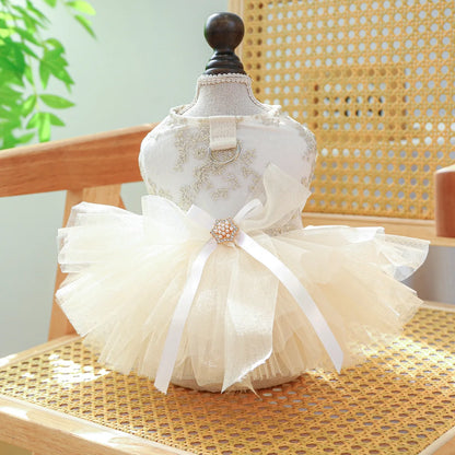 Breathable White Dog Wedding Dress for Spring Summer - Smarsty