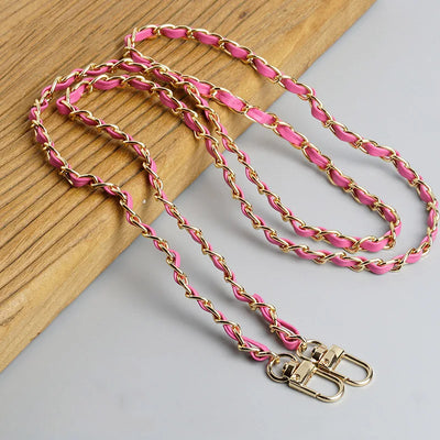PU Leather Metal Chain Accessories Crossbody Shoulder Portable Wrist Bag Chain Strap Replacement Luggage Accessories Versatile - Smarsty