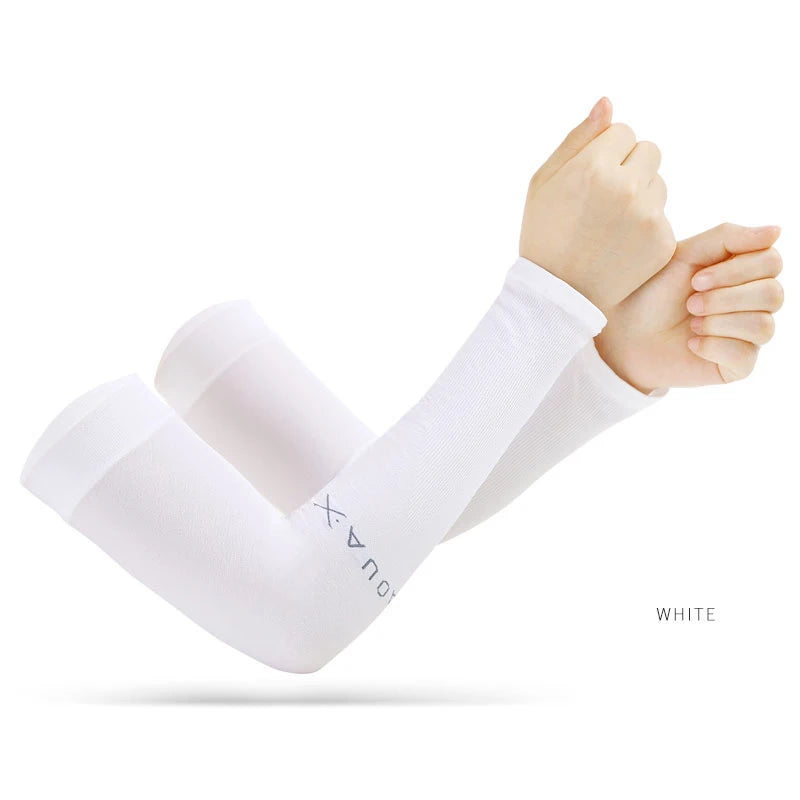 Anti UV Arm Covers Fingerless Gloves Cooling Elastic Sleeves - Smarsty